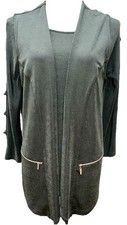 Chico's Travelers 2 Pc Vest & Top Size 2 Open Green Travel Knit Tunic picture