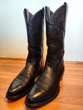 Ariat Heritage R-Toe Deertan Black Leather Cowboy Boots Men's US 11.5 EXCELLENT picture