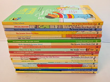 Big Lot Of 22 Vintage Sesame Street Book Club Hardcover Books 1980's 1990's picture