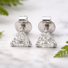 Certified 6.20 Ct Treated White Diamond Solitaire Studs 925 Sterling Silver picture