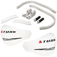Tusk D-Flex Pro Adventure Handguards Silver Bar/White Plastics 7/8