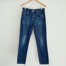 AMO Babe Jeans Womens 29 True Blue High Rise Straight Leg Jeans Button Fly picture