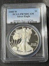 2008-W American Silver Eagle PCGS PR70DCAM Blue Label Pristine Condition  picture
