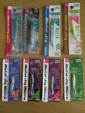 Daiso Metal Jig Lure Set of 8 Assorted Sizes 3g 5g 18g 28g Fishing Micro Flat picture