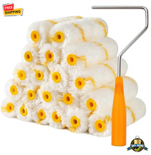 11pcs Mini Paint Roller Brush Set Dense Bristles for Walls Doors Cabinets picture
