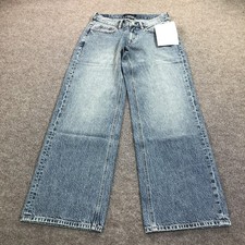 Aeropostale Super Low Rise Baggy Wide Leg Jeans Womens 6 Med Wash Denim 28x30 picture