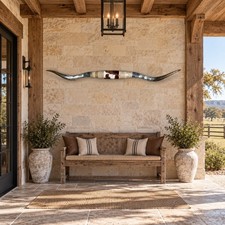Statement Mounted Longhorn 72 in Wide Western Ranch Wall Decor picture