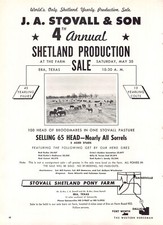 Stovall Shetland Pony Sale J A Stovall Gene Stovall Era Texas 1959 Vtg Print Ad picture