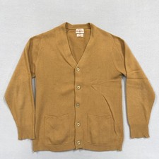 Alan Paine Sweater Mens Medium Brown V Neck Cashmere Cardigan Pockets England picture