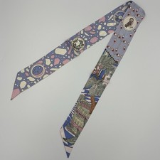 Hermes Les Folies du Ciel TwillySilk Rose Bleu Jaune Vif Multicolor picture