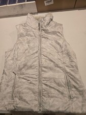 Chico's Women's Light Gray Quilted Faux Fur Lined Vest Size 1 [COPY] picture