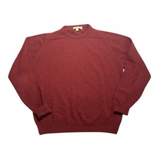 Vintage L.L. Bean Irish Wool Sweater Mens XL Tall Red  Knit Made In Ireland picture