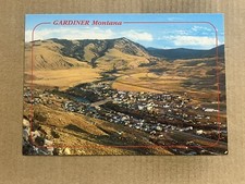 Postcard Gardiner MT Montana Aerial View Yellowstone River Vintage PC picture