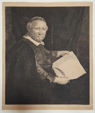 ANTIQUE MASTER Print ~ REMBRANDT'S COPPENOL ~ Basan Paris EIGHTEENTH CENTURY picture