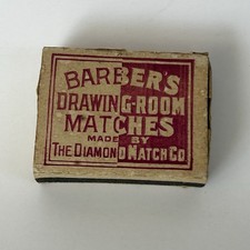 Rare Antique 1880s Barber's Drawing Room Matches Box - Diamond Match Co. - Empty picture