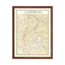Old Map of Yellowstone National Park, WY 1882 - Vintage Yell picture