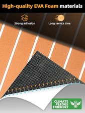 FOCEAN EVA FOAM BOAT FLOORING SHEET, DECKING FAUX TEAK - - BROWN WITH WHITE picture