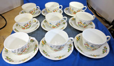 Aynsley Cottage Garden Teacup and Saucer England Bone China 9 Sets picture
