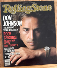 Pristine Vintage 1985 Rolling Stone Magazine Miami Vice Don Johnson + Farm Aid picture