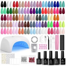 Beetles Gel Nail Polish Kit with U V Light - 80Pcs Color Enchantment 55 Colors G picture