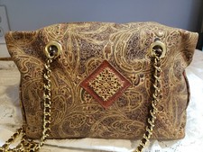 Gorgeous Paisley Print Purse.   Momento Italia By Yenko, Fine Leather picture