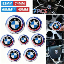7 X 50th Anniversary For BMW Emblem Centre Caps Badges 82mm+74mm+68mm+45mm❤️ picture