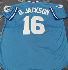 VINTAGE Bo Jackson #16 Royals Throwback Light Blue Sewn Stitched Jersey. picture