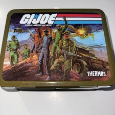 Vintage 1982 G.I. Joe A Real American Hero metal lunchbox and thermos picture