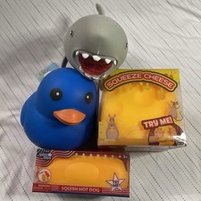 Smushmart Jumbo Squeezy Bundle Of 4✨ Shark, Blue Duck, Cheese, & Hot Dog picture