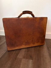 Hartmann authentic vintage tanned leather hard side classic briefcase 18 in picture