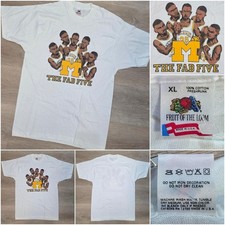 NWOT Vintage 1992 Michigan Wolverines Fab Five Final Four T Shirt XL Made In USA picture