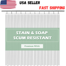 Clear PEVA Shower Curtain Liner 72x72 Waterproof with 3 Magnets Hooks picture