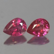 0.38CT CHARMING VVS PAIR UNHEATED UNTREATED PEAR PINK RED RUBY NATURAL picture