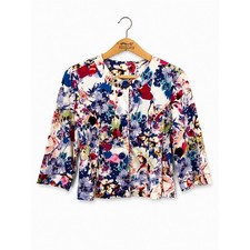 Coldwater Creek Floral Jacket Size 14 Office Bold Chic Evening Abstract Artsy picture