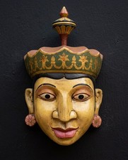 Unique Handcrafted 16 in Wooden Vintage King Wall Mask  Sri Lanka | Traditional picture