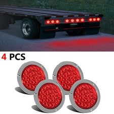 4PCS Red 16 LED 4 Inch Round Backup Reverse Tail Lamp Lights For Truck Trailer picture