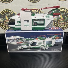 2001 Hess Helicopter with Motorcycle and Cruiser Kids Christmas Rescue NIB R picture