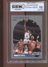1990-91 Sam Vincent Michael Jordan Hoops #223 Gem Mint 10 Chicago Bulls MVP HOF picture