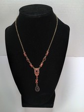 Avon Bohemian Style Rhinestone Drop Necklace-Vtg Signed picture
