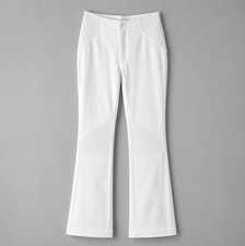 Vertigo Paris White Moto Flare Pants Made In France Vintage Size 8 FR 40 Stretch picture