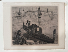 1919 Pierre-Auguste Renoir Engraving Venice Grand Canal Gondola Vollard picture
