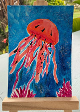 ACEO/ATC Original Ocean Acrylic Mini Painting 