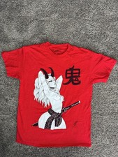 Threadless Tyler DeBerry Oni Demon Katana Graphic Tee Men's M Red Anime picture