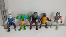 Lot Of 5 1980s TMNT Action Figures, Casey Jones, Rocksteady, Ghengis Frog+ picture