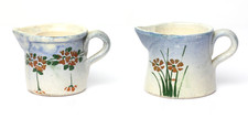 Pair of Antique German Dollhouse Ceramic Art Nouveau Pitchers 1:12 1900 Miniatur picture
