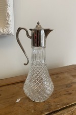 Vintage Silver Plated & Cut Glass Claret Jug / Wine Decanter  Made in England picture