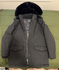 Guess Men's Black Eco Technivak Parka Winter Jacket XS picture
