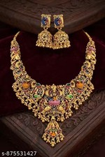 Traditional south indian Temple Jewellery Necklace Set with Earrings for Women picture