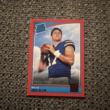 Panini 2018 Donruss Rated Rookie Josh Allen Bills #304 Press Proof Red picture