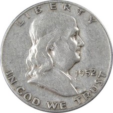1952 S Franklin Silver Half Dollar Circulated 50c Coin Collectible picture